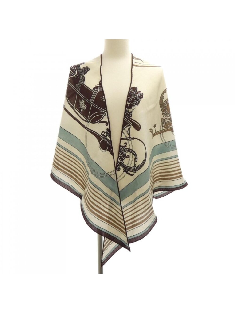 Hermes Ex Libris Triangle Jean Shawl Scarf